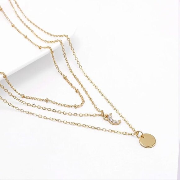 Arsansty Jewelry - Aisansty DLayered Choker Necklace Handmade Coin Moon Pendant Adjustable